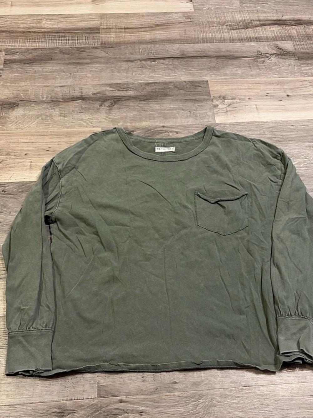 Green free people long sleeve shirt